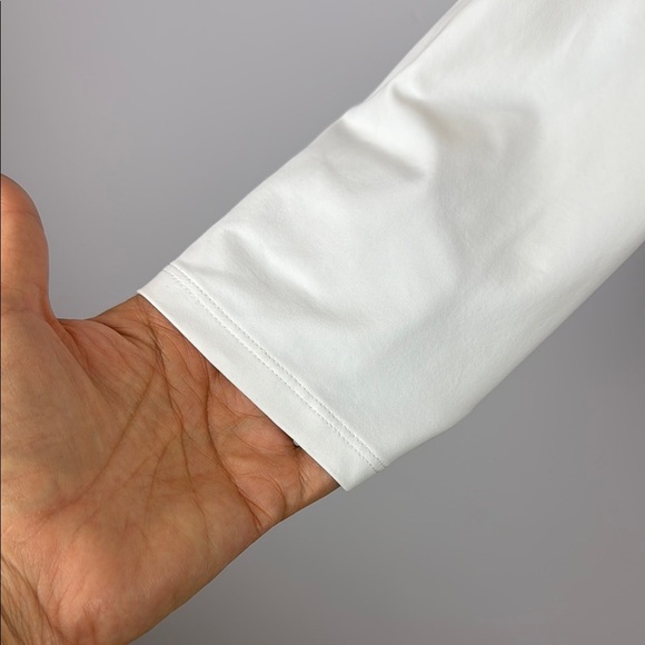 Lands’ End UPF 50 Rash Guard Blue and White Striped Shirt with Red Trim Size 0X - Picture 5 of 8